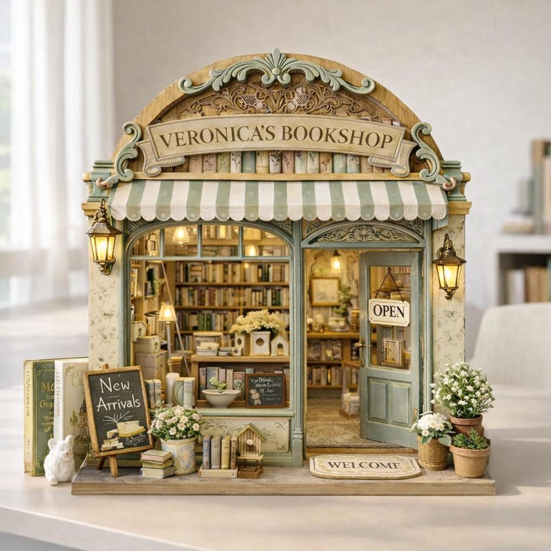 Personalized Vintage Bookstore Wooden Block, Bookshop Decor, Custom ...