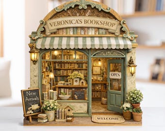 Gepersonaliseerde vintage houten boekhandel houten blok, decor boekwinkel, cadeau aangepaste boekenliefhebber en lezer, decor boekenplank, decor bibliotheek, leesgrage cadeau