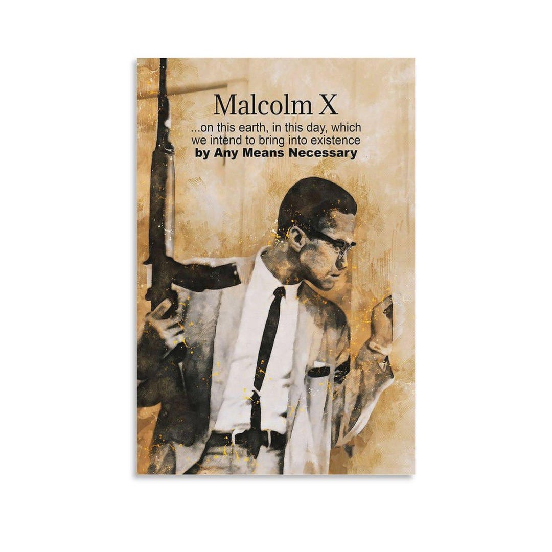 Malcolm X by Any Means Necessary Posters Wall Art Painting Canvas Gift ...