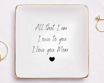 Custom Mom Trinket Dish, Colorful Printed Ring Dish, Custom Text Jewelry Holder, Mom Birthday Gift, Personalized Gift, Gift from Kids
