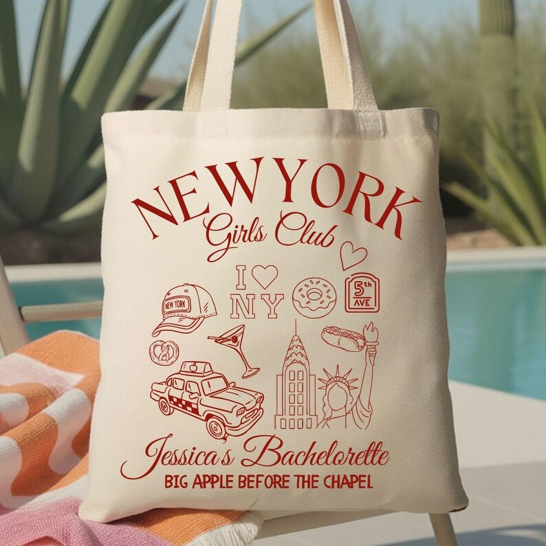 Custom New York Bachelorette Party Tote Bag: NYC Bach Club - Etsy