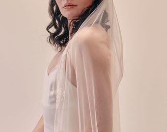 Temperance Lace Edge Veil - bridal veil