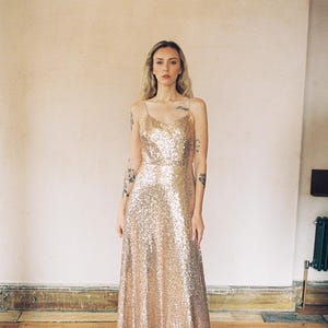 Rose Gold Sequin Bridesmaid Dresses