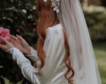 Angel Veil- headband veil, Juliet cap, vintage style.