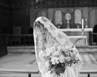 Pomegranate Mantilla Veil