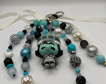 Murky Dismal Rainbow Brite Bag Charm | Vintage Cartoon Villain Purse Charm | Spooky Cute Beaded Keychain | One-of-a-Kind