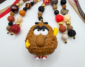 Murky Dismal Grumpy Gloom Creature Purse Charm | Retro Cartoon–Inspired Bag Charm | Beaded Statement Keychain | Handmade Kawaii Accessory