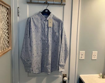 Tommy Bahama striped flamingo button up, XL