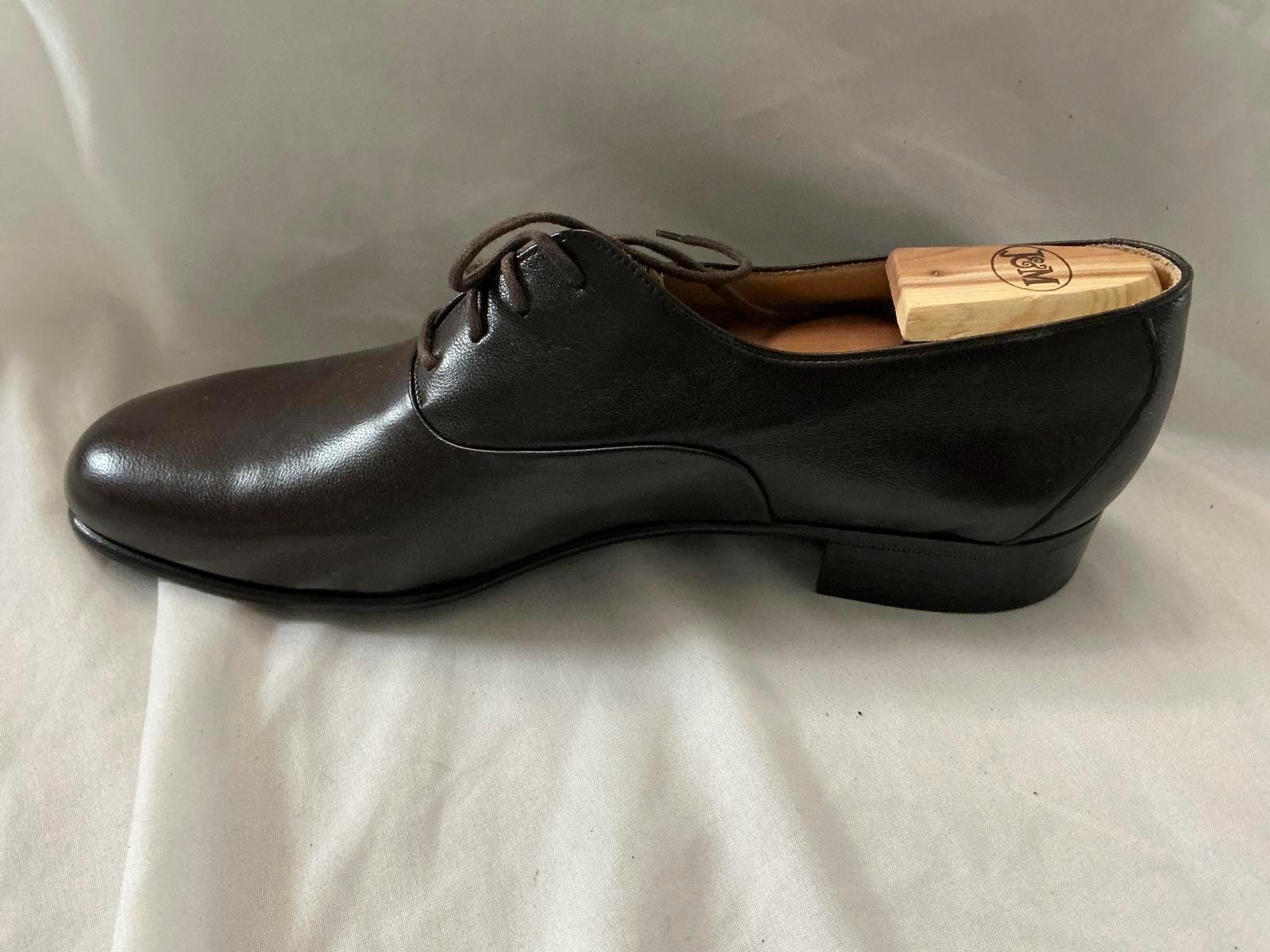 VTG Johnston & Murphy Made in Italy Brown Leather Derby Shoe Heritage Prep 8.5M Johnston & Murphy Passport Leather Dress | Mercari main image 4