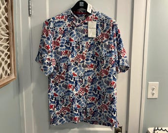 Tommy Bahama red, white and blue Hawaiian shirt, XL
