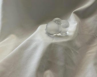 Lalique crystal frosted small rabbit