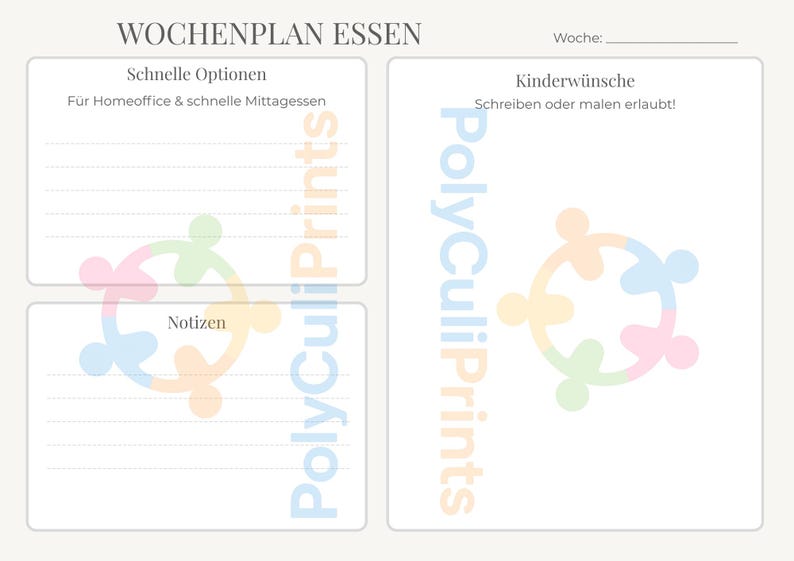 Wochenplan Essen für Familien & Einkaufsliste (do druku) zdjęcie 3