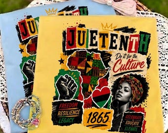 ジューンティーンス PNG 昇華プリント、Do it for the Culture 1865 クリップアート、黒人女性アフリカ DTF クラフトサプライ PNG
