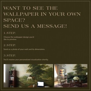 Forest Wall Mural, Monochrome Beige Tree Wallpaper, Etching Style Landscape Wall, Classic Nature Wallpaper, Antique Removable Peel and Stick image 8