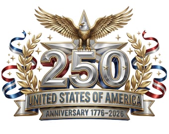 USA 250-årsjubileum PNG-paket, America 250-varor, sublimerings-PNG, America 250-png, America 250-emblem