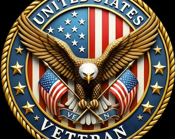 Águila del Día de los Veteranos PNG, Diseño de sublimación militar estadounidense (Descarga digital)