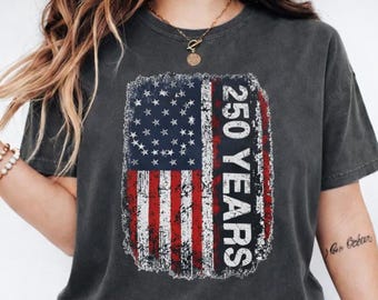 USA 250 Years Anniversary PNG: Retro American Flag Patriotic, 4th of July 1776-2026 Graphic, America 250 Celebration Shirt, Instant Download