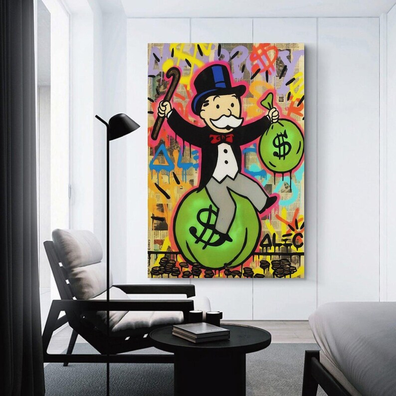 Alec Monopoly Graffiti Art Canvas Print, Money Theme - Etsy