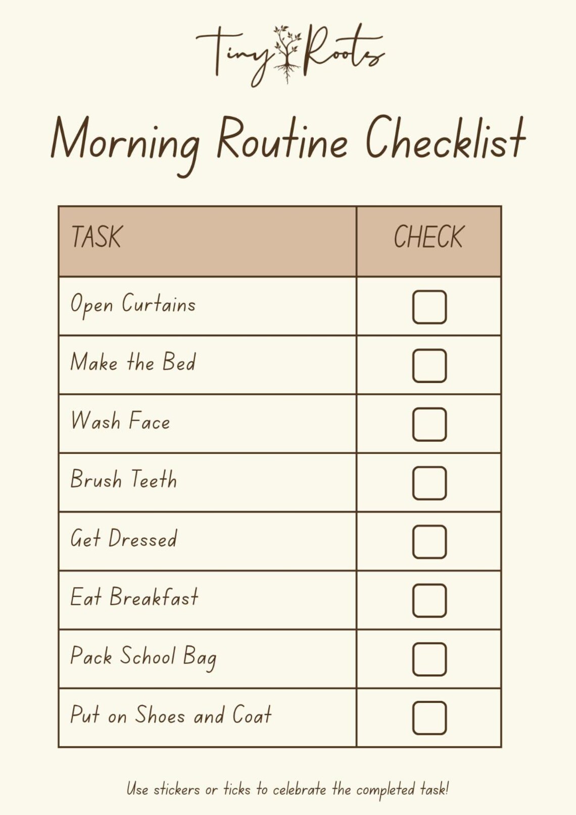 Kids Morning Routine Chart Printable | Boho Neutral Routine Checklist ...