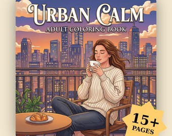 Livro de colorir para adultos "Calma Urbana": Vida aconchegante na cidade, cenas relaxantes da selva de pedra.