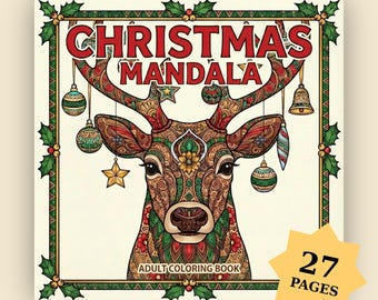 Livro de colorir com mandalas natalinas detalhadas: 27 desenhos festivos para aliviar o estresse