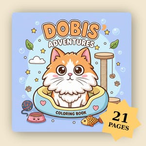 Dobis äventyr målarbok: Mysiga fluffiga katt målarbilder, djärva och enkla barnaktiviteter