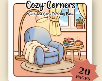 Livro de Colorir Cantinhos Aconchegantes: Páginas com Design Aconchegante e Simples, Arte Decorativa Ousada e Fácil para a Casa