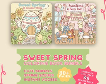 Pacote Doce Primavera: Páscoa na Cidade das Frutas Vermelhas - Oferta de 2 livros de colorir em 1
