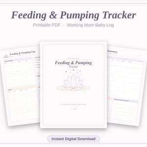 Still- und Abpump-Tracker zum Ausdrucken, Fütterungsprotokoll für Neugeborene für berufstätige Mütter, Baby-Fütterungsplan (PDF), Wochenbett-Tracker