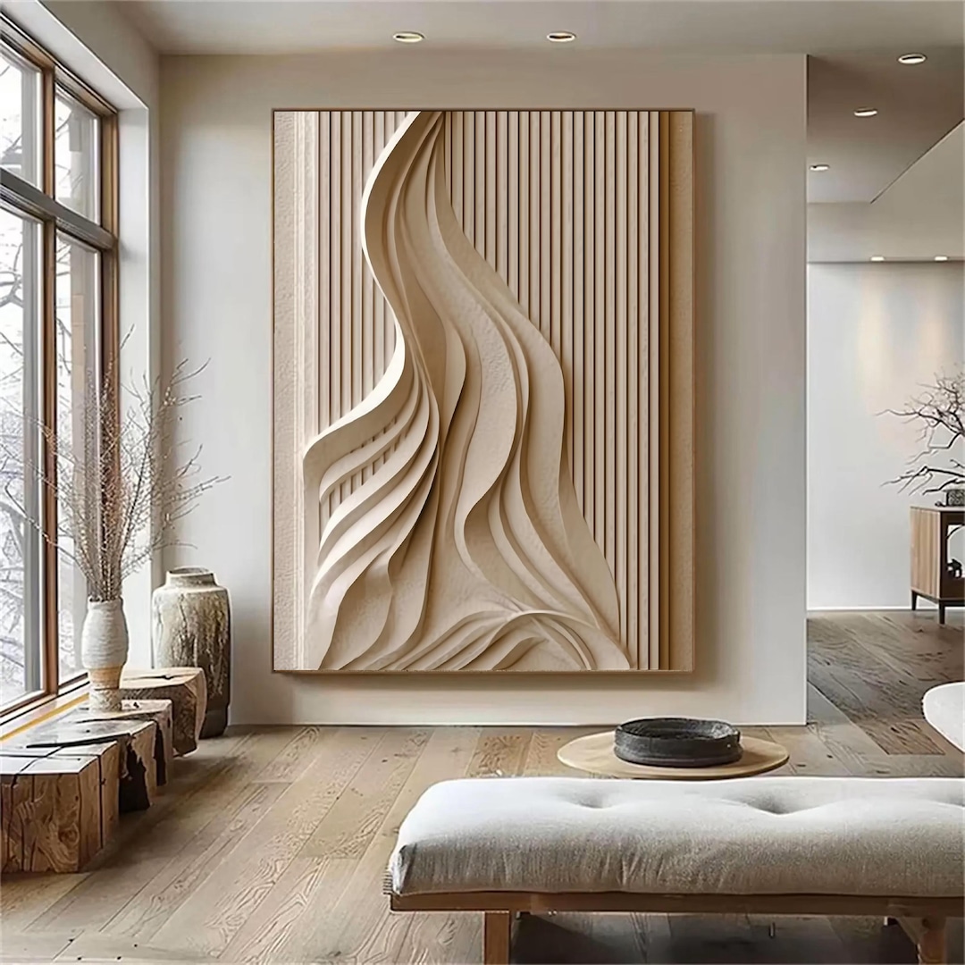 Abstract 3D Wave Texture Wall Panel Vertical Line 3D Wall Panel 3D ...