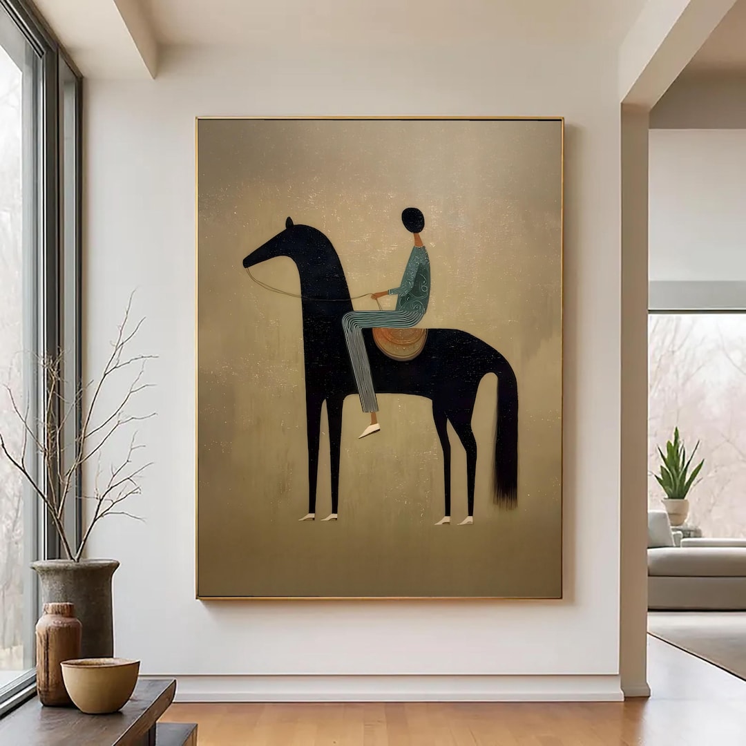 Abstract Horse Rider Art Print | Modern Wall Decor for Home Office ...