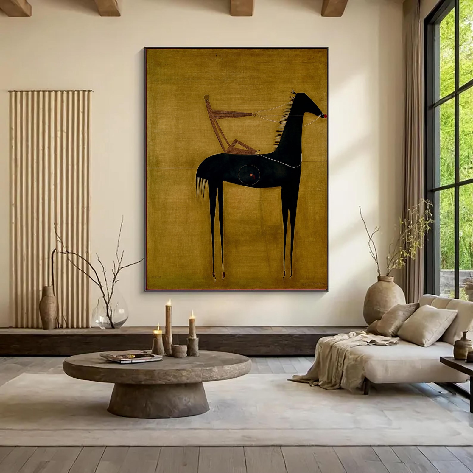 Abstract Black Horse Art Print | Surrealist Painting | Modern Wall ...