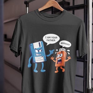 Computer Engineering T-Shirt Father and Son Floppy Disk Engineer Graphic Tee