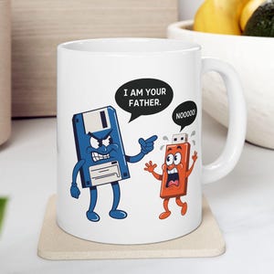 Computer Engineering Coffee Mug Father and Son Floppy Disk Engineer Graphic Mug