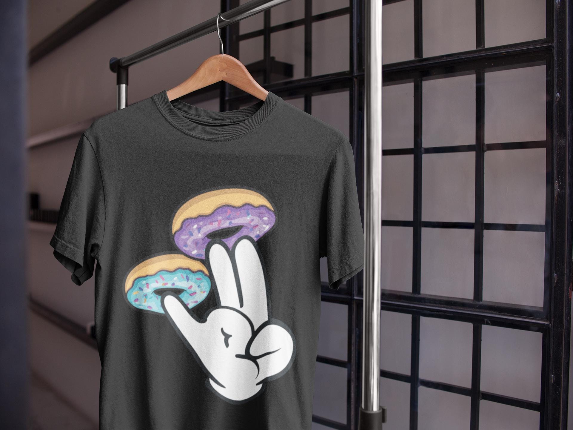 Funny 2 and 1 Fingers Donuts With the Shocker Hand Donut Lovers