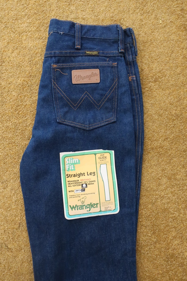 Vintage 1970s NOS Wrangler Mens Women Jeans Tags 31X36 Blue | Etsy