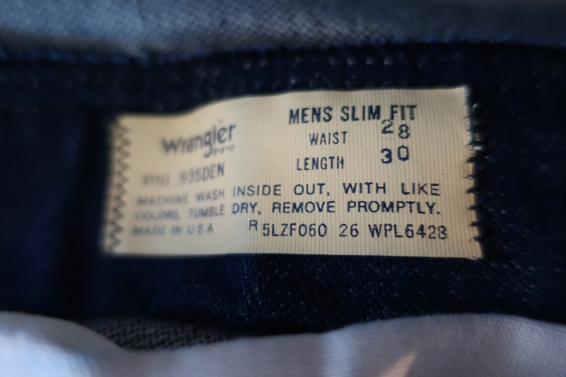 Vintage 1970s Wrangler Mens Jeans Tags 28x30 Blue Denim Boot Etsy