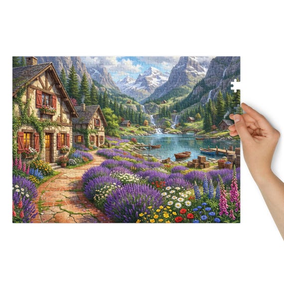 Blooming Lakeside Cottage-500 Pcs