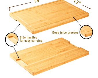 Custom Engraved Bamboo Cutting Board – Personalized Charcuterie Board (18x12)