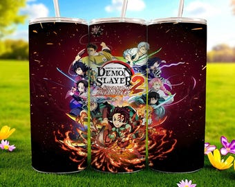 Design para copo térmico Demon Slayer Skinny de 20 oz com sublimação em PNG (Download Digital)