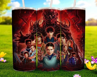 Stranger Vibes Skinny 20oz Tumbler Sublimation PNG Mystery Thriller Tumbler Design (Digital Download)