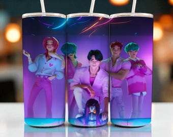 Adesivo para copo térmico Kpop Saja Boys 20oz, Caçadores de Demônios, Design de sublimação Kpop (Download Digital)