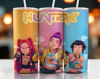 Embalagem para copo Kpop Chibi Demon Hunters: design de sublimação de 20 oz (download digital)