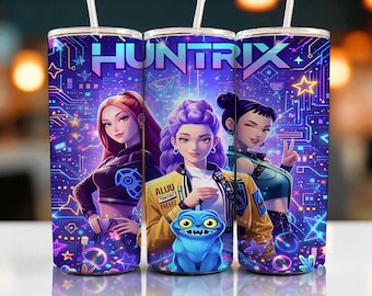 Embalagem para copo Kpop Chibi Demon Hunters: design de sublimação de 20 oz (download digital)