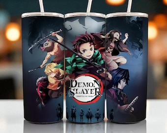 Design para copo térmico Demon Slayer Skinny de 20 oz com sublimação em PNG (Download Digital)
