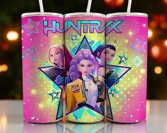 Embalagem para copo Kpop Chibi Demon Hunters: design de sublimação de 20 oz (download digital)