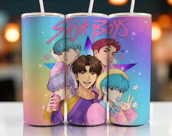 Adesivo para copo térmico Kpop Saja Boys Huntrix: 20oz - Design por sublimação (Download digital)