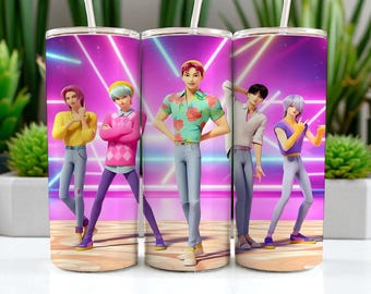 Adesivo para copo térmico Kpop Saja Boys 20oz, Caçadores de Demônios, Design de sublimação Kpop (Download Digital)