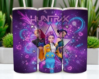 Embalagem para copo Kpop Chibi Demon Hunters: design de sublimação de 20 oz (download digital)