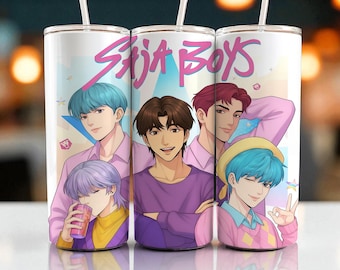 Adesivo para copo térmico Kpop Saja Boys Huntrix: 20oz - Design por sublimação (Download digital)